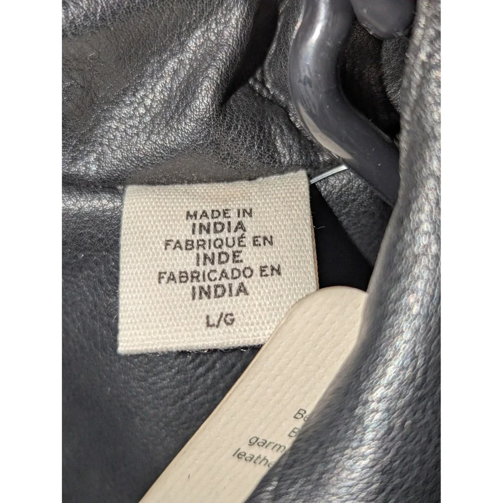 Levis Mens Recycled Leather Shirt Jacket Black Button Front A32500001 Size L NEW - Picture 2 of 13